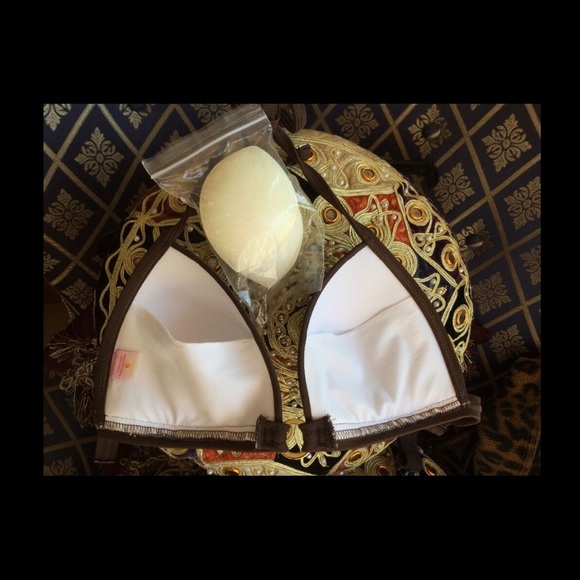 VENUS ENHANCER Bikini-TOP SZ C, String BOTTOM SZ 4 Brown - Picture 4 of 8